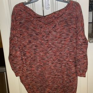 Express long sweater with criss cross design in the back. Size Small.